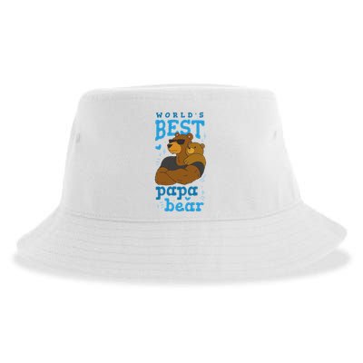 World's Best Papa Bear Sustainable Bucket Hat