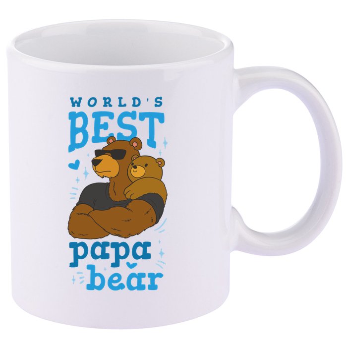 World's Best Papa Bear 11oz C Handle Ceramic Mug