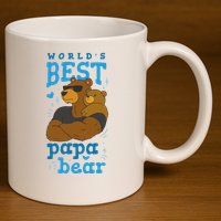 World's Best Papa Bear 11oz C Handle Ceramic Mug