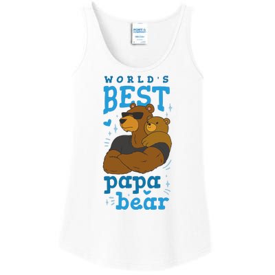 World's Best Papa Bear Ladies Essential Tank