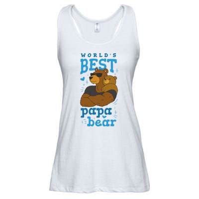 World's Best Papa Bear Ladies Essential Flowy Tank