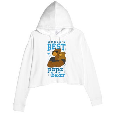 World's Best Papa Bear Crop Fleece Hoodie