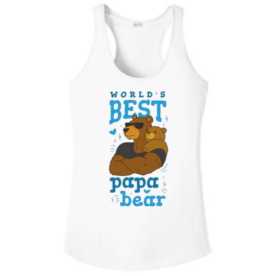 World's Best Papa Bear Ladies PosiCharge Competitor Racerback Tank