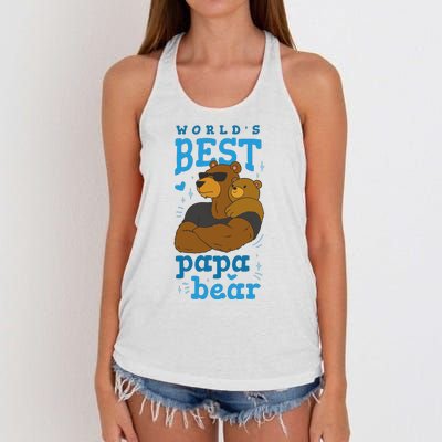 World's Best Papa Bear Women's Knotted Racerback Tank