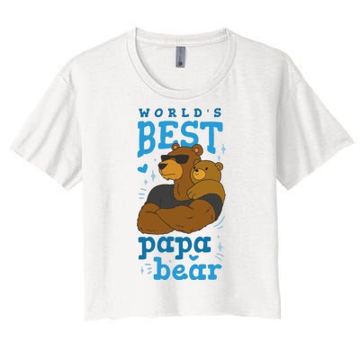 World's Best Papa Bear Women's Crop Top Tee