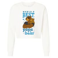 World's Best Papa Bear Cropped Pullover Crew