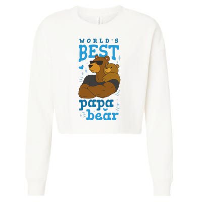 World's Best Papa Bear Cropped Pullover Crew