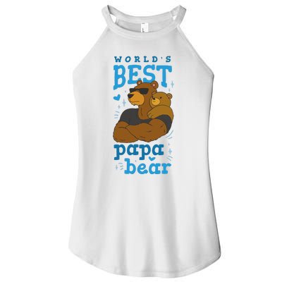 World's Best Papa Bear Women’s Perfect Tri Rocker Tank