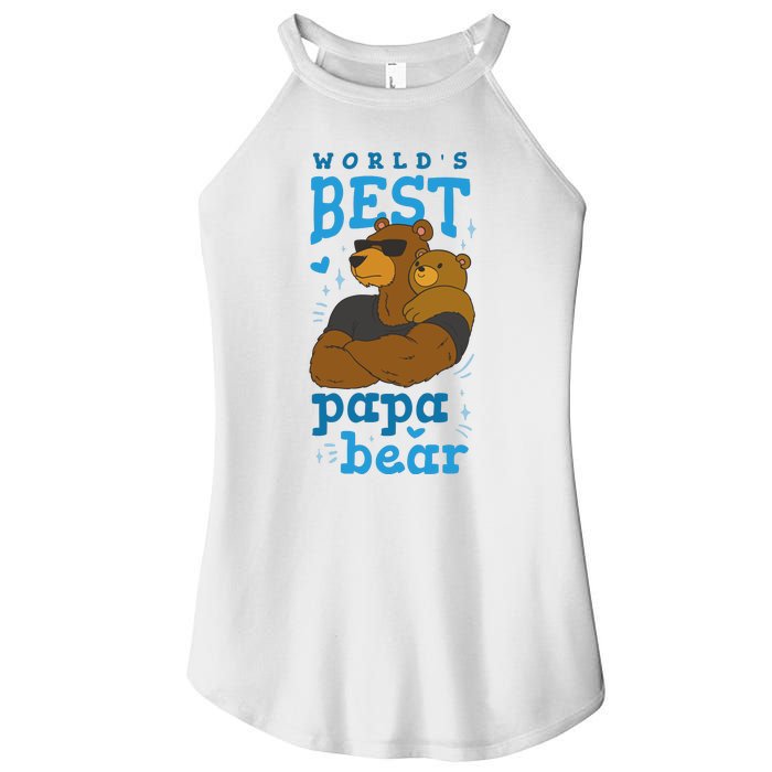 World's Best Papa Bear Women's Perfect Tri Rocker Tank