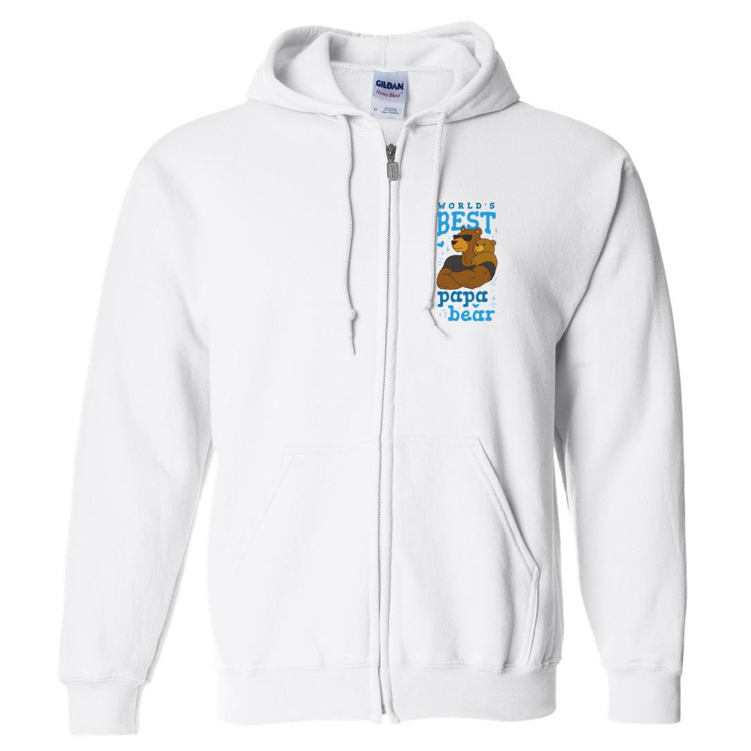 World's Best Papa Bear Full Zip Hoodie
