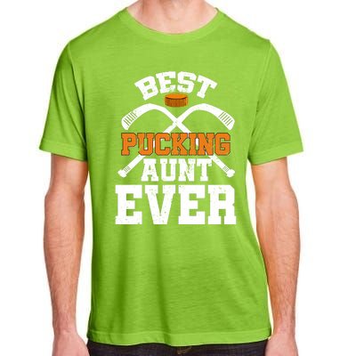 Womens Best Pucking Aunt Ever Hockey Sports Lover Adult ChromaSoft Performance T-Shirt