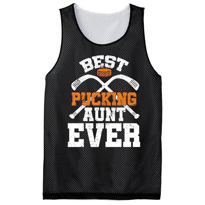 Womens Best Pucking Aunt Ever Hockey Sports Lover Mesh Reversible Basketball Jersey Tank