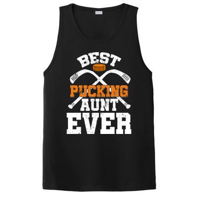 Womens Best Pucking Aunt Ever Hockey Sports Lover PosiCharge Competitor Tank