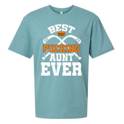 Womens Best Pucking Aunt Ever Hockey Sports Lover Sueded Cloud Jersey T-Shirt