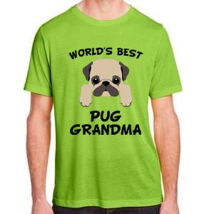 Worlds Best Pug Grandma Dog Granddog Adult ChromaSoft Performance T-Shirt