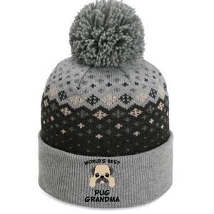 Worlds Best Pug Grandma Dog Granddog The Baniff Cuffed Pom Beanie