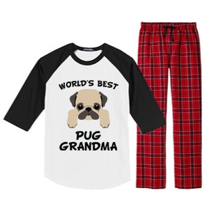 Worlds Best Pug Grandma Dog Granddog Raglan Sleeve Pajama Set