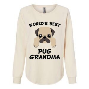 Worlds Best Pug Grandma Dog Granddog Womens California Wash Sweatshirt