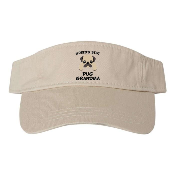 Worlds Best Pug Grandma Dog Granddog Valucap Bio-Washed Visor