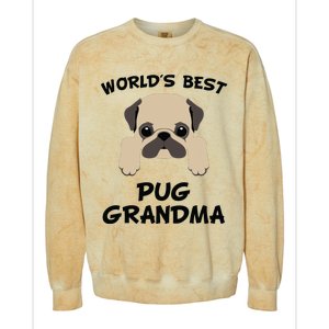 Worlds Best Pug Grandma Dog Granddog Colorblast Crewneck Sweatshirt