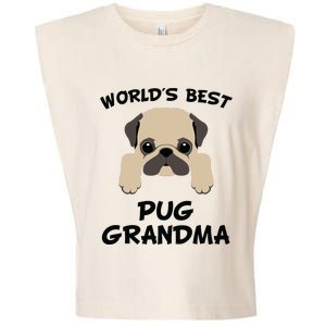 Worlds Best Pug Grandma Dog Granddog Garment-Dyed Women's Muscle Tee