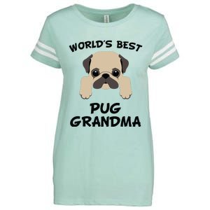 Worlds Best Pug Grandma Dog Granddog Enza Ladies Jersey Football T-Shirt