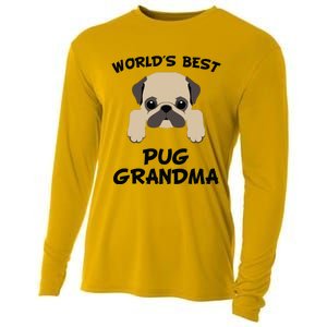 Worlds Best Pug Grandma Dog Granddog Cooling Performance Long Sleeve Crew