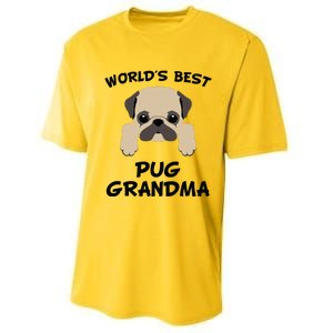 Worlds Best Pug Grandma Dog Granddog Performance Sprint T-Shirt