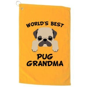 Worlds Best Pug Grandma Dog Granddog Platinum Collection Golf Towel