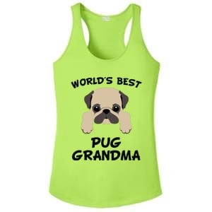 Worlds Best Pug Grandma Dog Granddog Ladies PosiCharge Competitor Racerback Tank