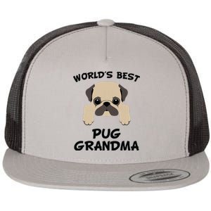 Worlds Best Pug Grandma Dog Granddog Flat Bill Trucker Hat