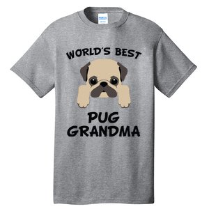 Worlds Best Pug Grandma Dog Granddog Tall T-Shirt