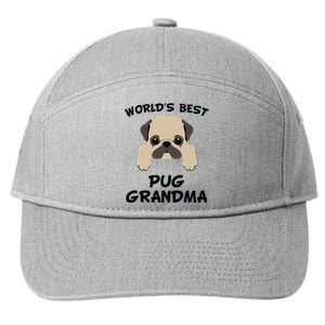 Worlds Best Pug Grandma Dog Granddog 7-Panel Snapback Hat