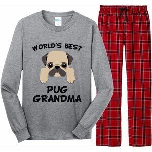 Worlds Best Pug Grandma Dog Granddog Long Sleeve Pajama Set