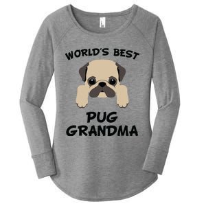 Worlds Best Pug Grandma Dog Granddog Women's Perfect Tri Tunic Long Sleeve Shirt