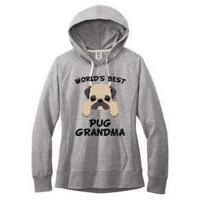 Worlds Best Pug Grandma Dog Granddog Women's Fleece Hoodie