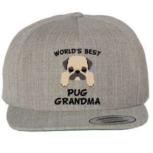 Worlds Best Pug Grandma Dog Granddog Wool Snapback Cap