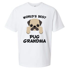 Worlds Best Pug Grandma Dog Granddog Sueded Cloud Jersey T-Shirt