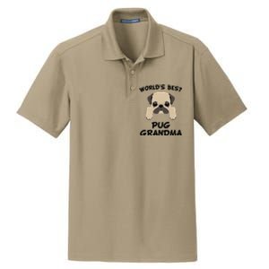 Worlds Best Pug Grandma Dog Granddog Dry Zone Grid Polo