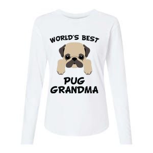 Worlds Best Pug Grandma Dog Granddog Womens Cotton Relaxed Long Sleeve T-Shirt