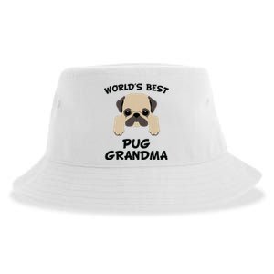 Worlds Best Pug Grandma Dog Granddog Sustainable Bucket Hat