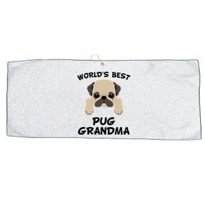 Worlds Best Pug Grandma Dog Granddog Large Microfiber Waffle Golf Towel