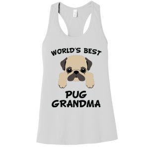 Worlds Best Pug Grandma Dog Granddog Women's Racerback Tank