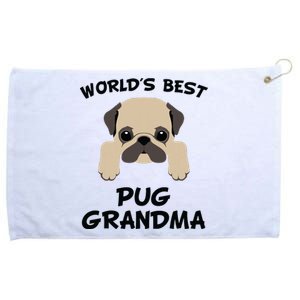 Worlds Best Pug Grandma Dog Granddog Grommeted Golf Towel