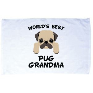 Worlds Best Pug Grandma Dog Granddog Microfiber Hand Towel