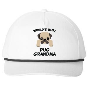 Worlds Best Pug Grandma Dog Granddog Snapback Five-Panel Rope Hat