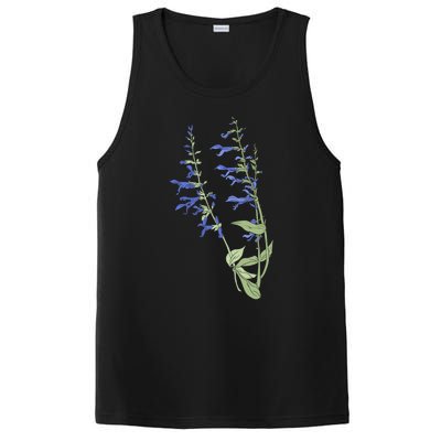 Wildflowers Blue Premium PosiCharge Competitor Tank