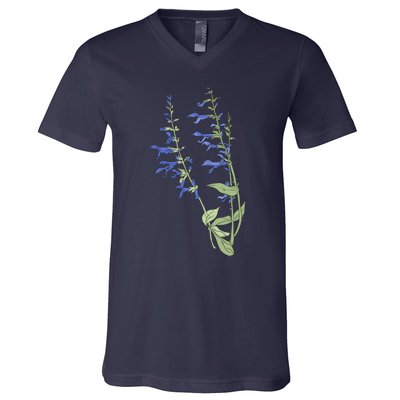 Wildflowers Blue Premium V-Neck T-Shirt