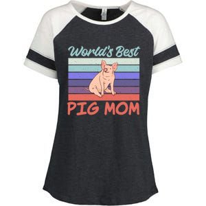 Worlds Best Pig Mom Pig Owner Pig Farmer Pig Mother Funny Gift Enza Ladies Jersey Colorblock Tee