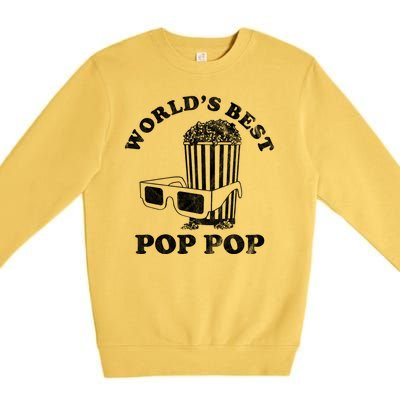 Worlds Best Pop Pop Movie Lover Fathers Day Premium Crewneck Sweatshirt